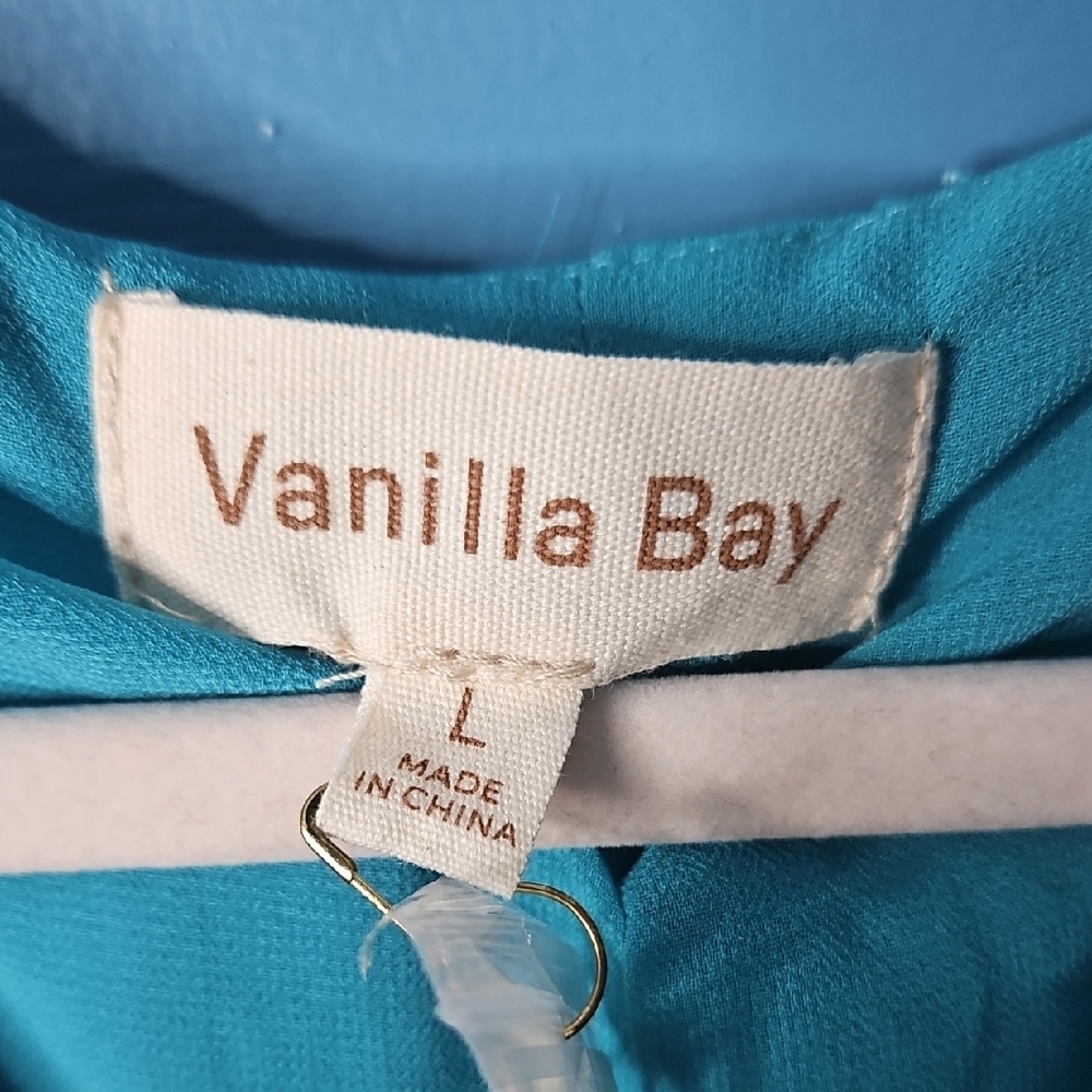 Vanilla Bay Teal Women's Sleeveless Pleated NWT Romper L - Picture 2 of 13